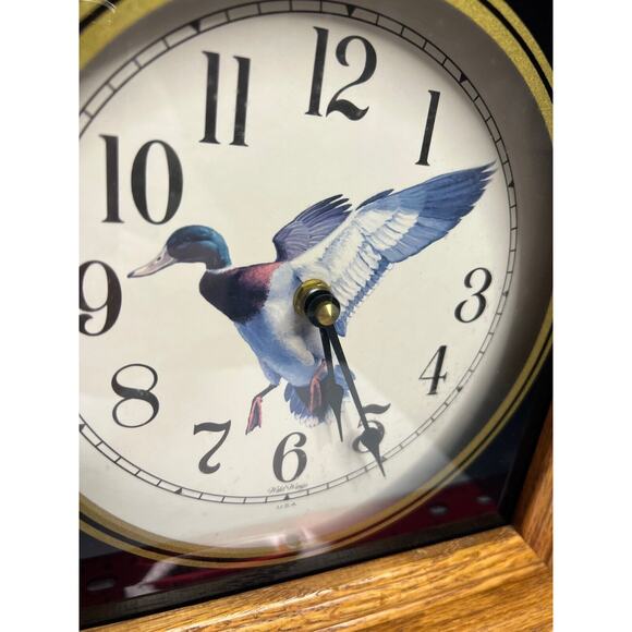 Wild Wings Wall Clock (Made in USA) Wooden Mantle Clock - Picture 3 of 6